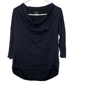 Chase Lands' End Women Dark Navy Cowl Neck Top (S)